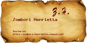 Zombori Henrietta névjegykártya